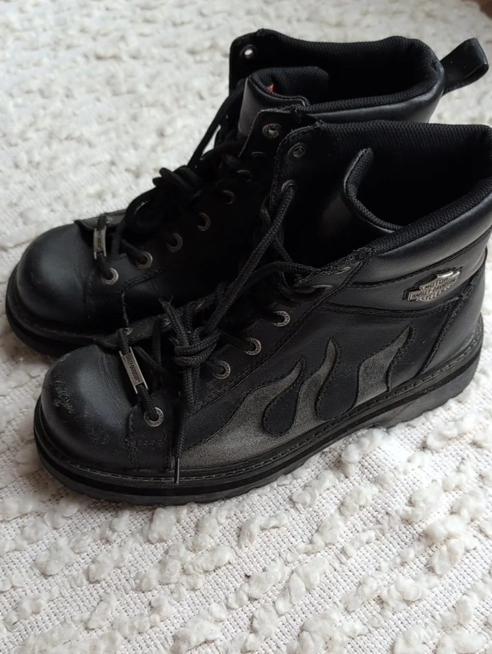 Harley Davidson Men's Flame 94096 Riding Biker Motorcycle Boots 9.5